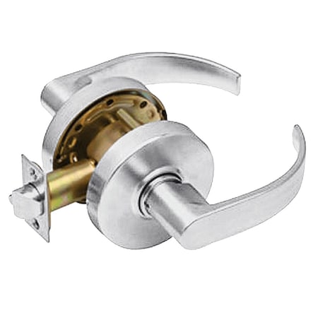 Arrow Lock Grade 2 Passage Cylindrical Lock, Broadway Lever, Non-Keyed, Bright Chrome Finish, Non-handed RL01-BRR-26